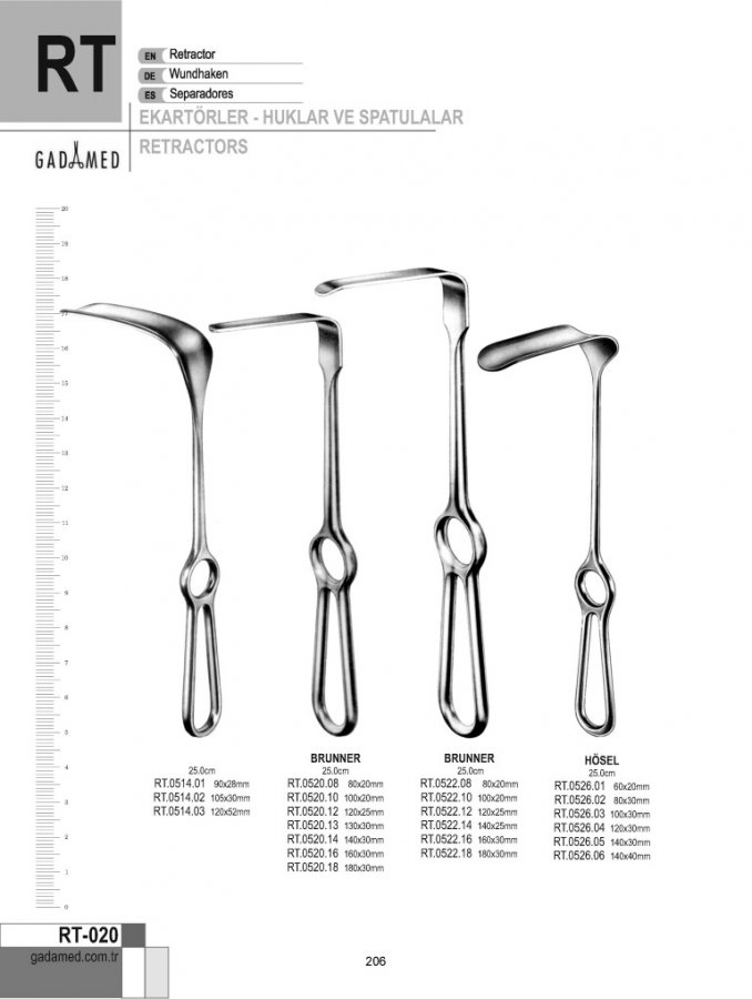 RT Ekartörler-Huklar ve Spatulalar - Cerrahi Aletler - Gadamed Cerrahi ...